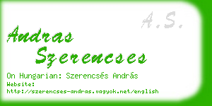 andras szerencses business card